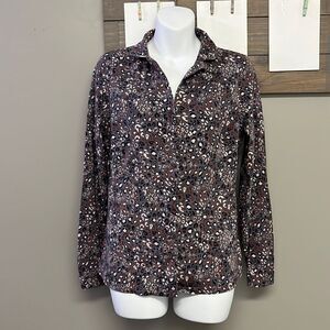 Boden Brown Leopard Print Button Down Shirt